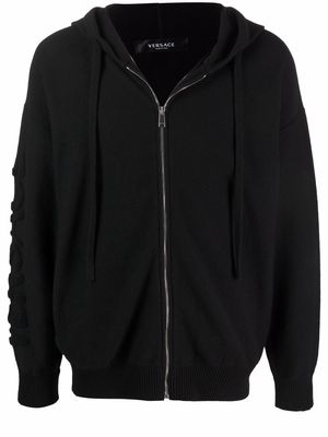 Versace long-sleeve zip-fastening hoodie - Black