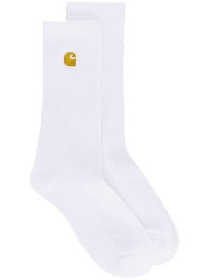 Carhartt WIP embroidered logo socks - White