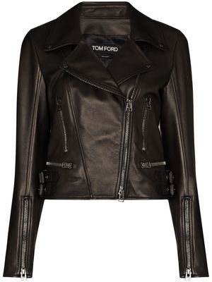 TOM FORD leather biker jacket - Black