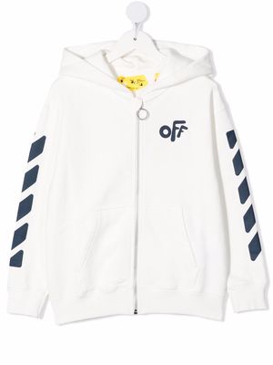 Off-White Kids logo-print cotton hoodie