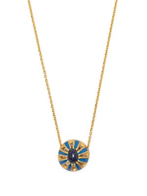 AKANSHA SETHI enamel and lapis button necklace - Gold