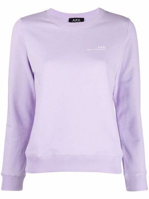 A.P.C. embroidered-logo sweatshirt - Purple