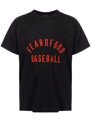 Fear Of God logo print T-shirt - Black