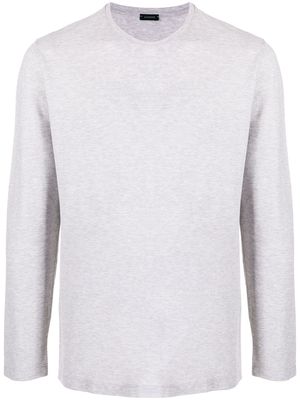 Zanone long-sleeved cotton T-shirt - Grey