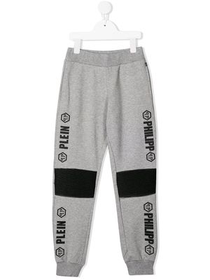 Philipp Plein Junior logo print sweatpants - Grey