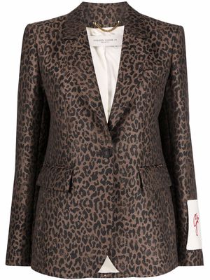 Golden Goose tailored leopard-print blazer - Brown