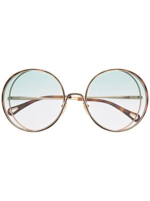 Chloé Eyewear oversize round-frame sunglasses - Gold