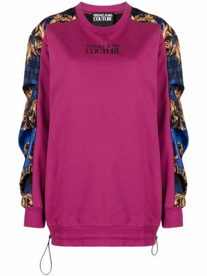 Versace Jeans Couture Tartan Baroque-print sweatshirt - Pink