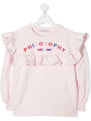 Philosophy Di Lorenzo Serafini Kids TEEN ruffled-trim jumper - Pink