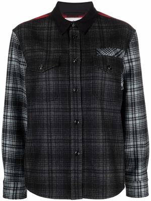 Woolrich plaid-print colour-block shirt - Grey