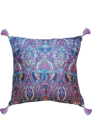 Les-Ottomans paisley-print silk cushion - Purple