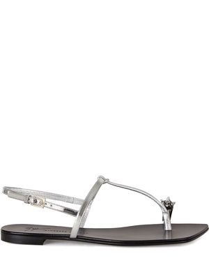 Giuseppe Zanotti Calipso metallic thong sandals - Silver