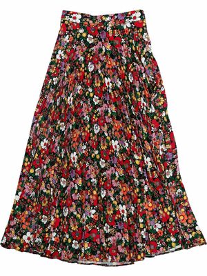 Christopher Kane Psych floral pleated skirt - Black