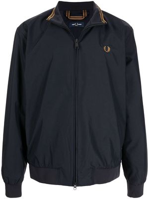 FRED PERRY embroidered-logo lightweight jacket - Blue