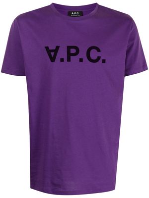 A.P.C. logo-print cotton T-shirt - Purple