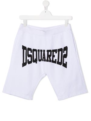 Dsquared2 Kids TEEN logo-print track shorts - White