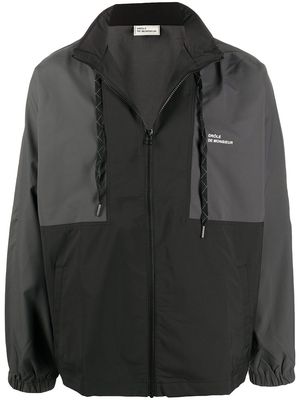 Drôle De Monsieur slogan-print hooded jacket - Black