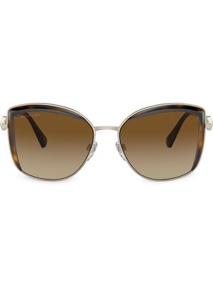 Bvlgari Serpenti square metal sunglasses - Brown