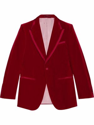 Gucci single-breasted velvet blazer - Red
