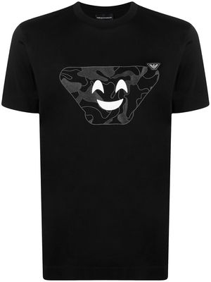 Emporio Armani graphic-print cotton T-shirt - Black