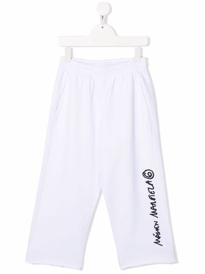 MM6 Maison Margiela Kids cotton logo-print track pants - White
