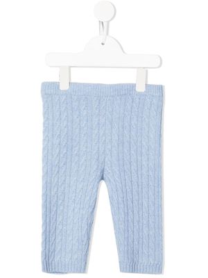 N.PEAL KIDS cable-knit leggings - Blue