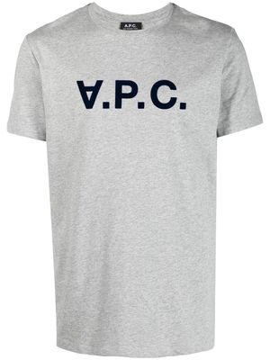 A.P.C. logo-print cotton T-Shirt - Grey