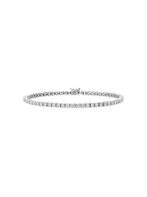 777 18kt white gold diamond tennis bracelet - 114 - White: