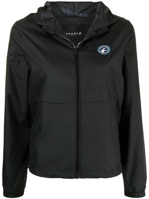 SPORT b. by agnès b. logo-patch hooded jacket - Black