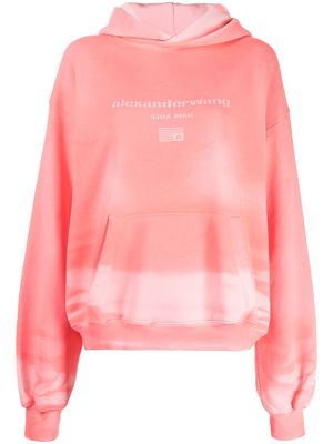 Alexander Wang logo-print cotton hoodie - Pink