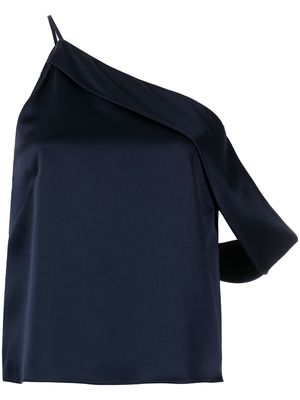 Michelle Mason draped cowl asymmetrical top - Blue