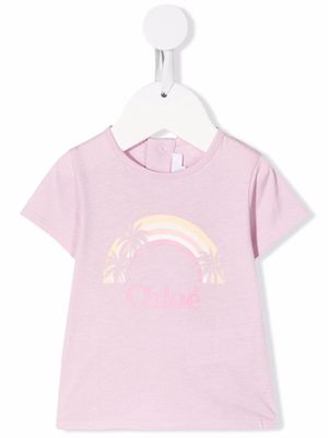 Chloé Kids logo-print T-shirt - Pink