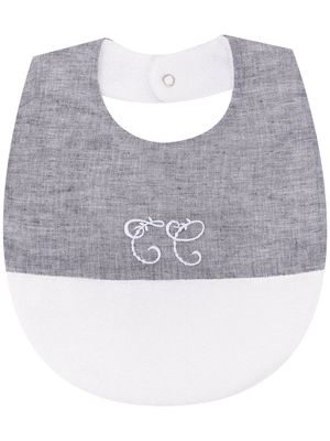 Tartine Et Chocolat embroidered cotton-blend bib - Grey