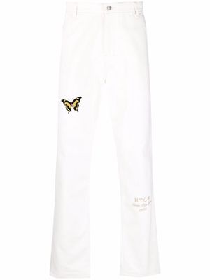 HONOR THE GIFT butterfly-print straight trousers - White