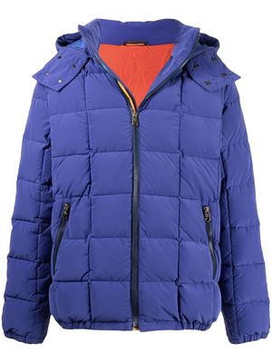 PAUL SMITH hooded cotton-nylon down jacket - Blue