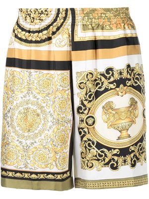 Versace Barocco Mosaic animalier short shorts - Yellow