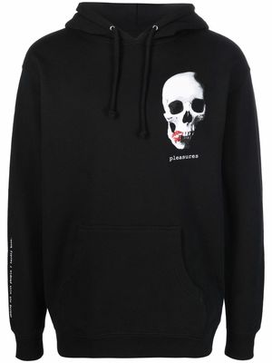 Pleasures skull-print long-sleeved hoodie - Black