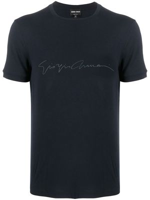 Giorgio Armani branded T-shirt - Blue