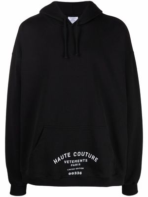 VETEMENTS logo-print oversized hoodie - Black
