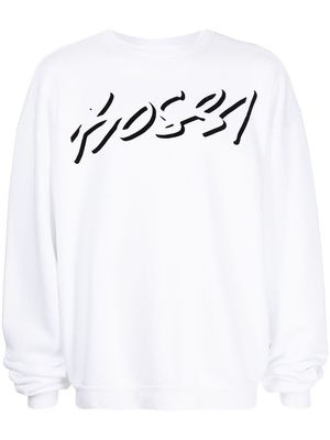 Bossi Sportswear logo slogan-print cotton sweatshirt - White