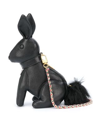 Thom Browne small Rabbit pebbled leather shoulder bag - 001 BLACK