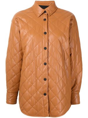MSGM quilted faux-leather coat - Brown