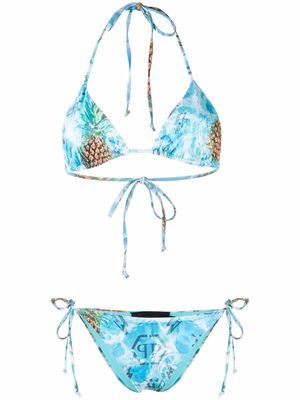 Philipp Plein pineapple skies bikini - Blue