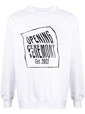 Opening Ceremony warped-logo cotton sweatshirt - White