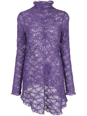 Sies Marjan embroidered ruched top - Purple