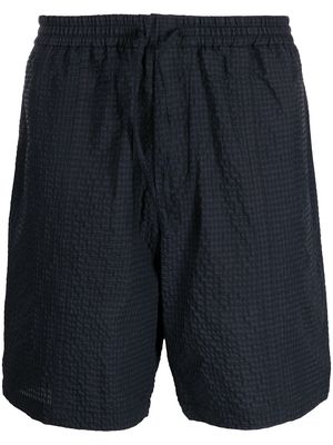 Emporio Armani check-pattern elasticated waist shorts - Blue