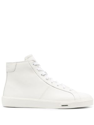 Diesel leather high-top sneakers - White