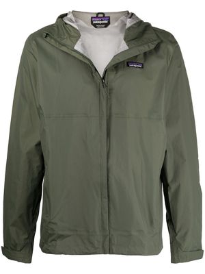 Patagonia logo-patch hooded jacket - Green