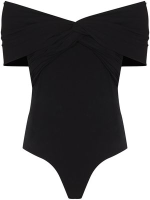 KHAITE Cerise off-shoulder bodysuit - Black