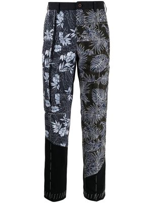 JUST IN XX floral-print trousers - Black